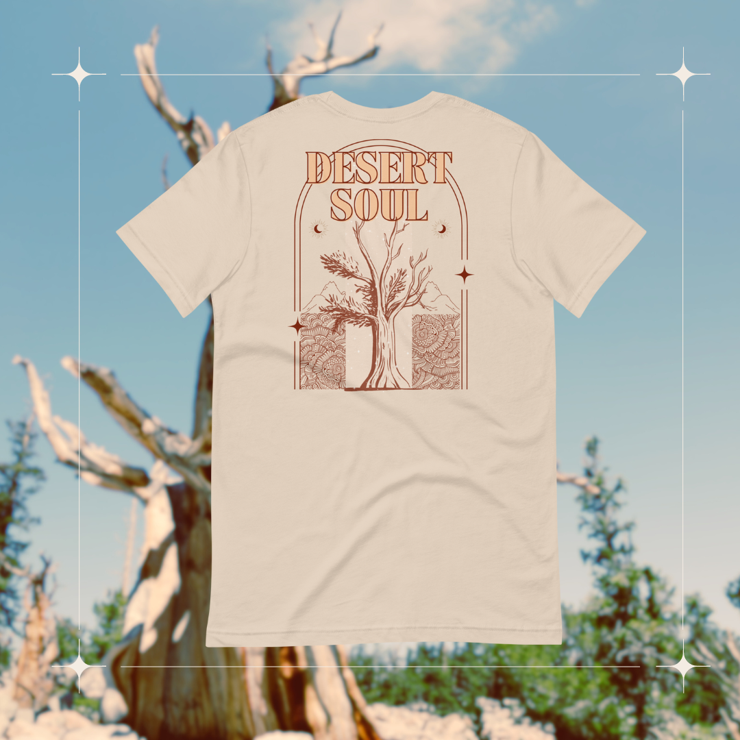 DESERT SOUL (Back Graphic) Unisex T-Shirt in Soft Cream