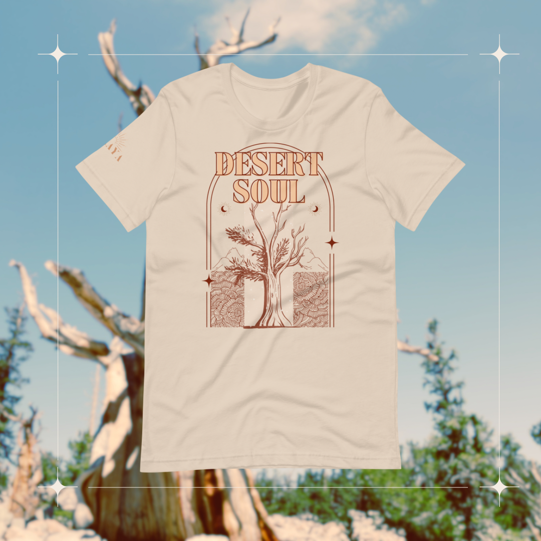 DESERT SOUL Unisex T-Shirt in Soft Cream - Front Graphic