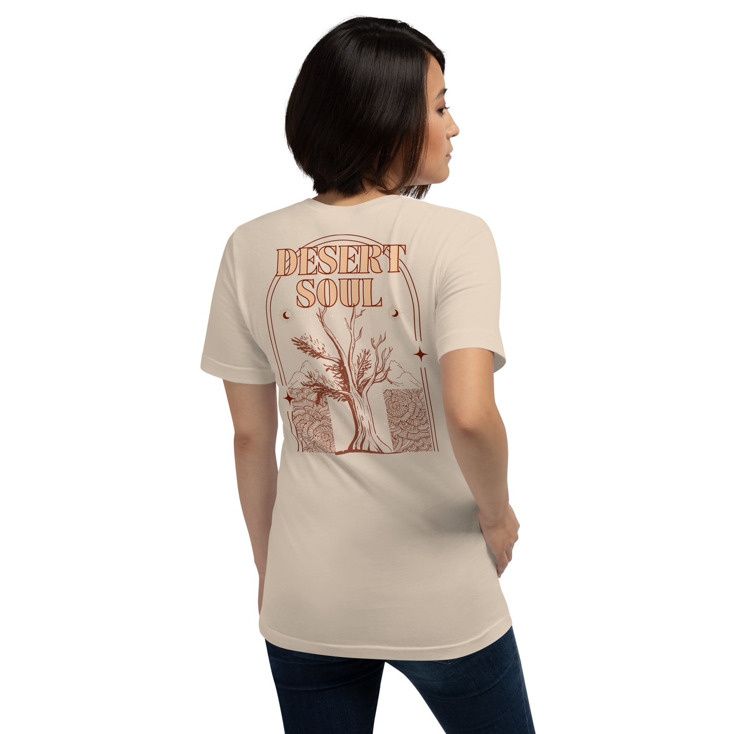 DESERT SOUL (Back Graphic) Unisex T-Shirt in Soft Cream