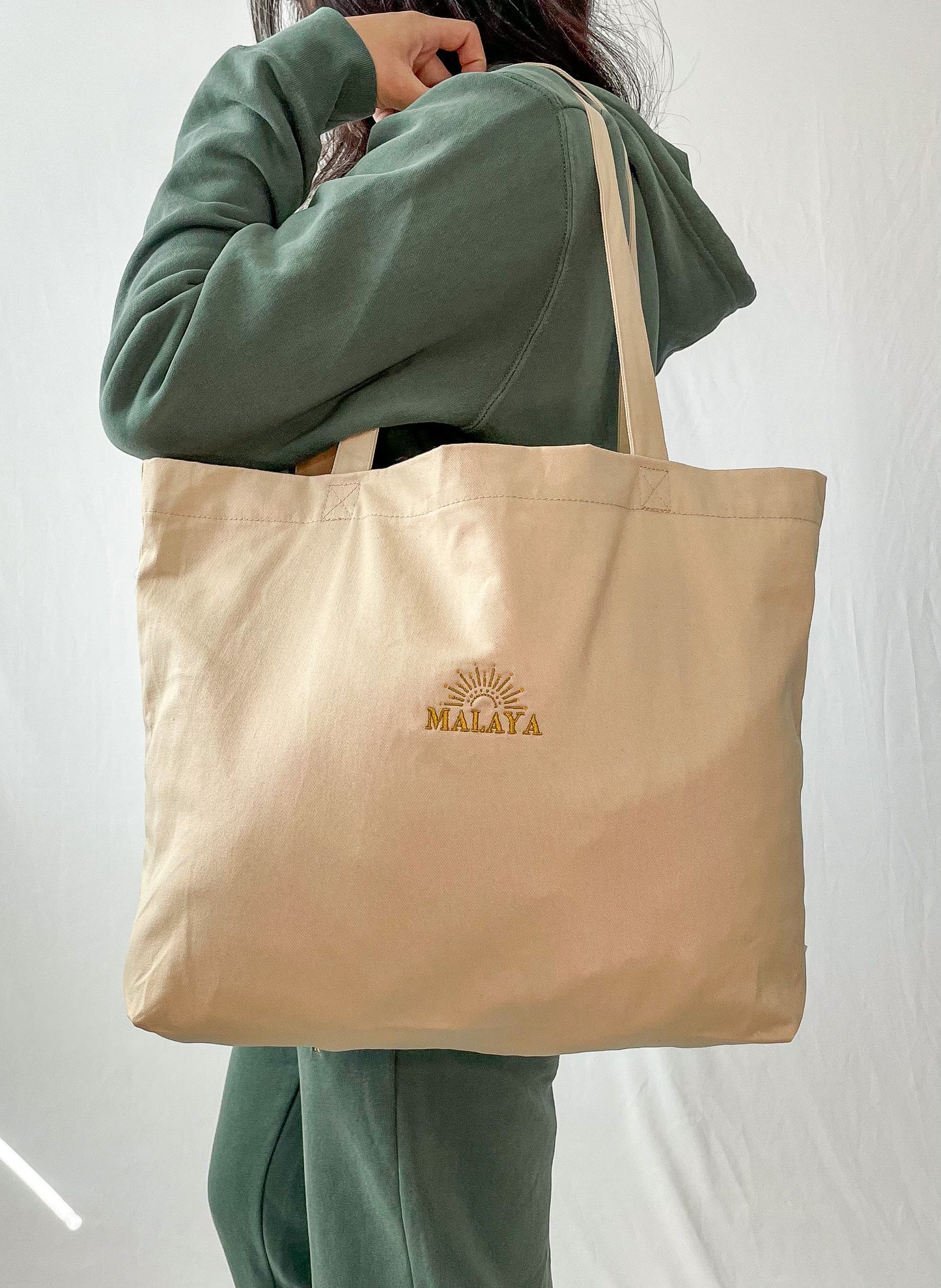 MALAYA Embroidered Organic Cotton Tote Bag